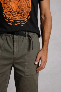 Weird Fish Trousers & Jeans|Warkworth Relaxed Casual Cargo Trousers Fir Green