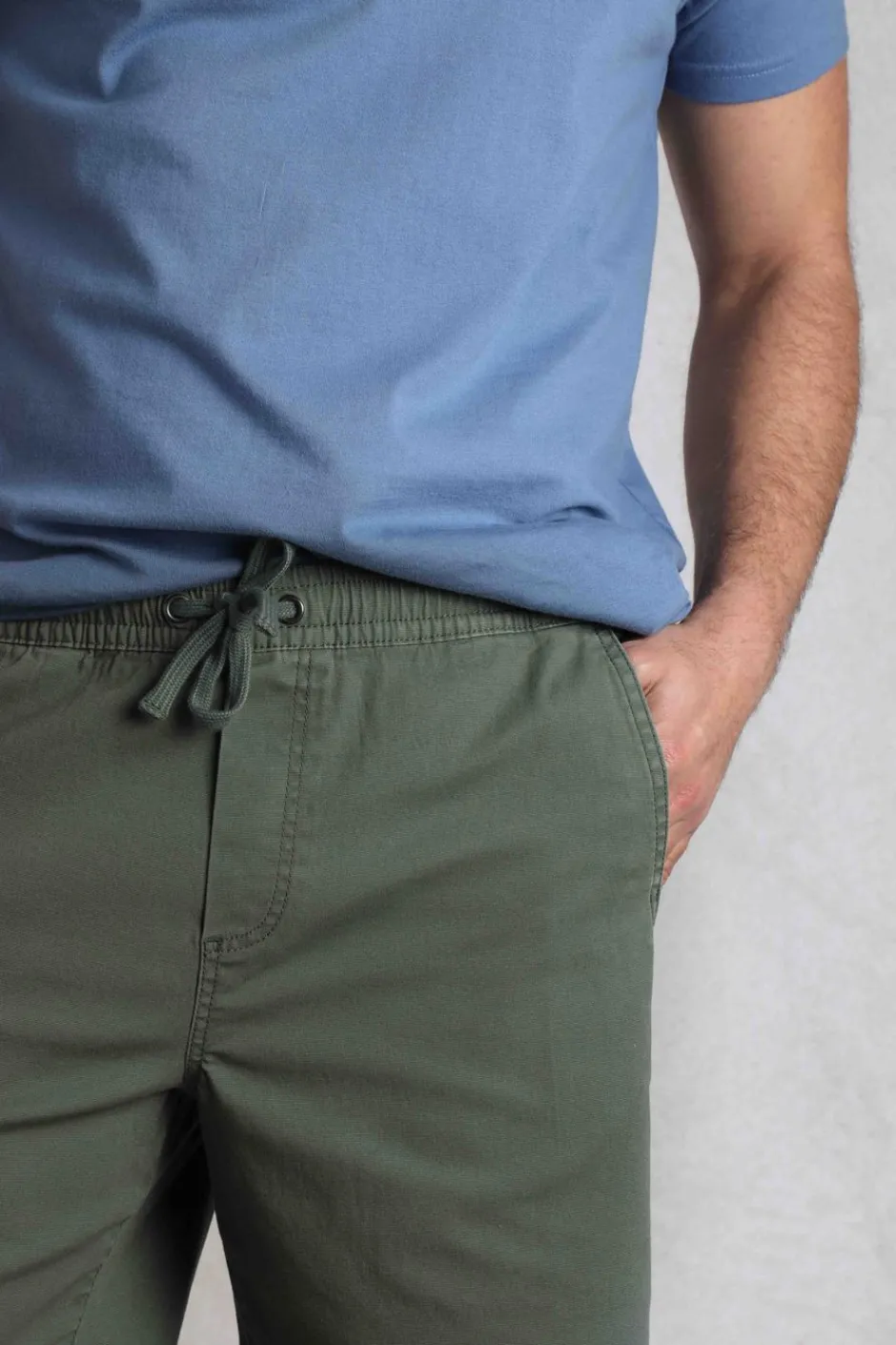Weird Fish Shorts|Weston Relaxed Canvas Shorts Army Green