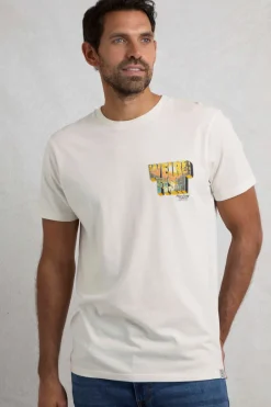 Weird Fish T-Shirts|Wild Life Back Print Graphic T-Shirt Dusty White