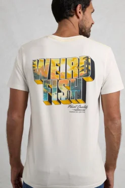 Weird Fish T-Shirts|Wild Life Back Print Graphic T-Shirt Dusty White