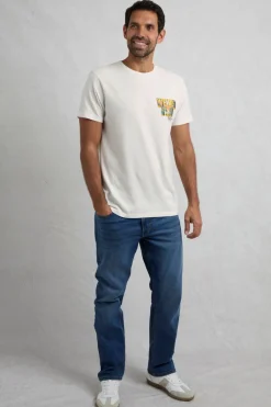 Weird Fish T-Shirts|Wild Life Back Print Graphic T-Shirt Dusty White