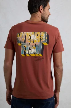 Weird Fish T-Shirts|Wild Life Back Print Graphic T-Shirt Paprika