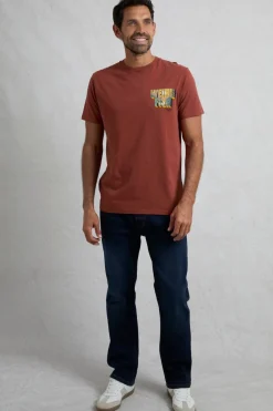 Weird Fish T-Shirts|Wild Life Back Print Graphic T-Shirt Paprika