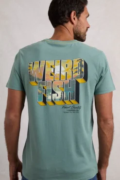 Weird Fish T-Shirts|Wild Life Back Print Graphic T-Shirt Mineral Blue