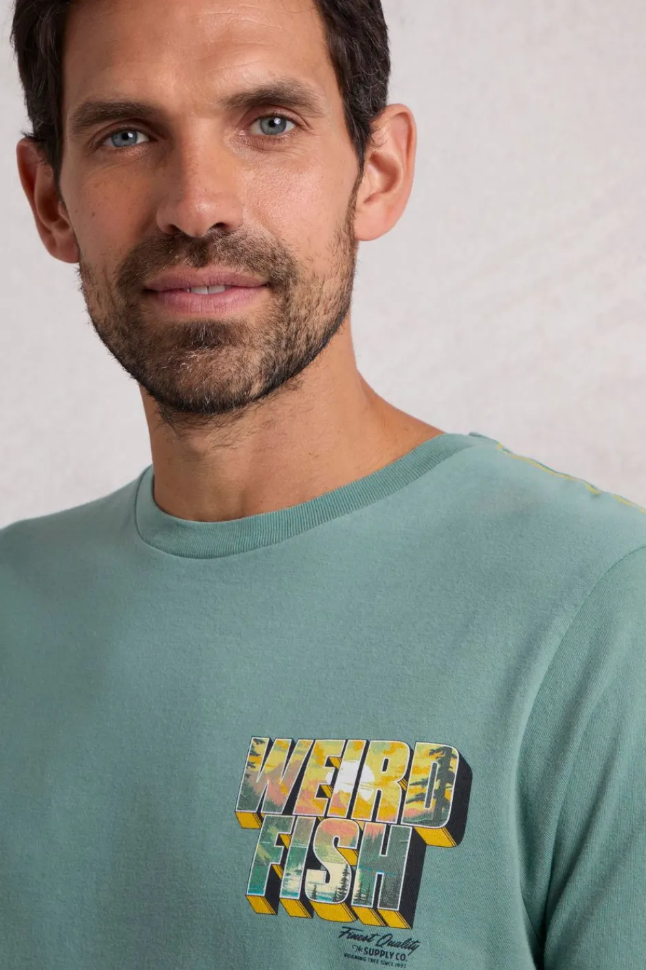 Weird Fish T-Shirts|Wild Life Back Print Graphic T-Shirt Mineral Blue