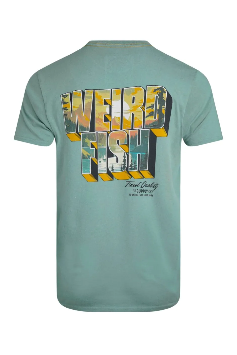 Weird Fish T-Shirts|Wild Life Back Print Graphic T-Shirt Mineral Blue