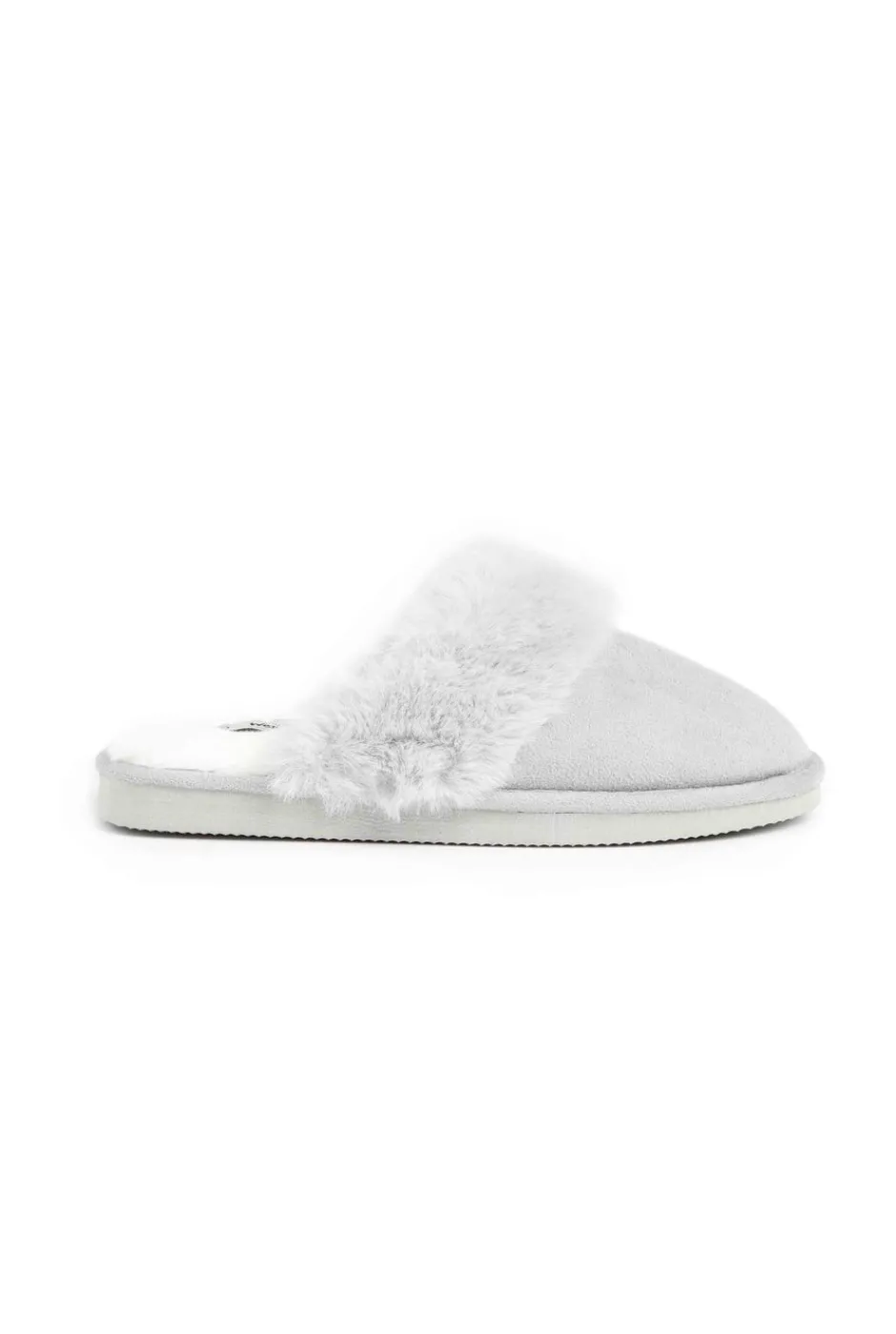 Weird Fish Flipflops And Footwear|Flipflops And Footwear|Willow Mule Fluffy Slippers Pearl Grey