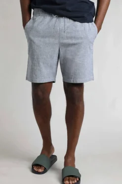 Weird Fish Shorts|Linen|Winchester Relaxed Linen Rich Shorts Denim