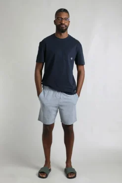 Weird Fish Shorts|Linen|Winchester Relaxed Linen Rich Shorts Denim