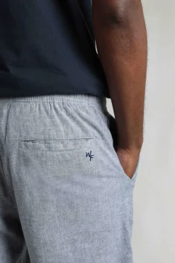 Weird Fish Shorts|Linen|Winchester Relaxed Linen Rich Shorts Denim