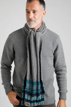 Weird Fish Caps & Scarves|Scarves & Caps|Woburn Eco Variagated Striped Scarf Frost Grey