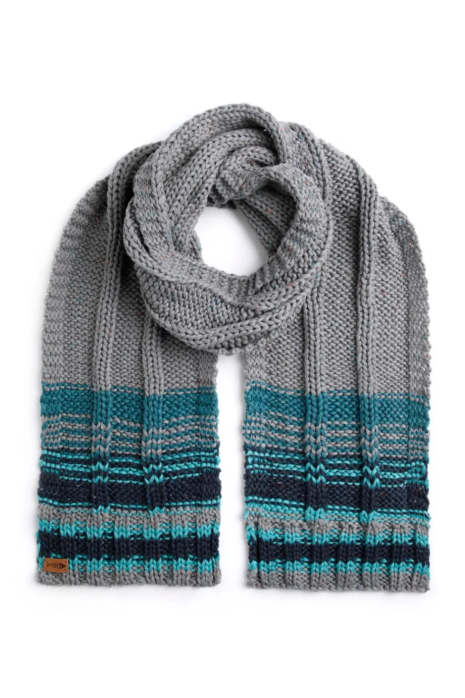Weird Fish Caps & Scarves|Scarves & Caps|Woburn Eco Variagated Striped Scarf Frost Grey