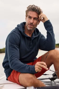 Weird Fish Sweatshirts & Hoodies|Woodside Sun-washed Loopback Hoodie Navy