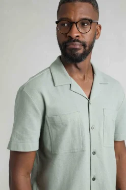Weird Fish Shirts|Wooster Crepe Knit Shirt Limestone