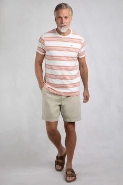 Weird Fish T-Shirts|Xavier Eco Crepe Stripe T-Shirt White