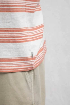 Weird Fish T-Shirts|Xavier Eco Crepe Stripe T-Shirt White