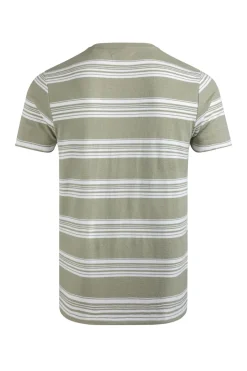 Weird Fish T-Shirts|Xavier Eco Crepe Stripe T-Shirt Sage