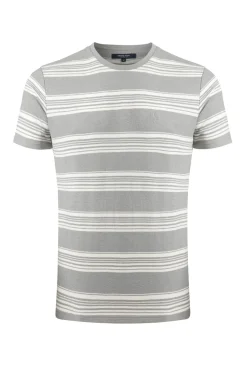 Weird Fish T-Shirts|Xavier Eco Crepe Stripe T-Shirt Limestone