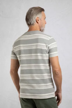 Weird Fish T-Shirts|Xavier Eco Crepe Stripe T-Shirt Limestone